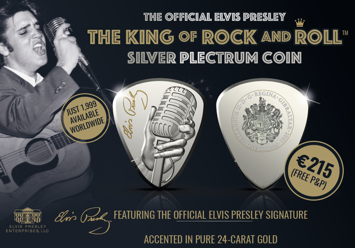 Elvis Presley 'The King of Rock n Roll' Silver Plectrum 