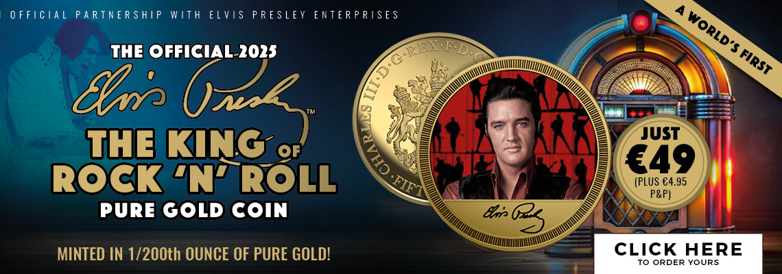The Official Elvis Presley ‘The King of Rock ‘n’ Roll’ 1/200 oz Pure Gold Coin