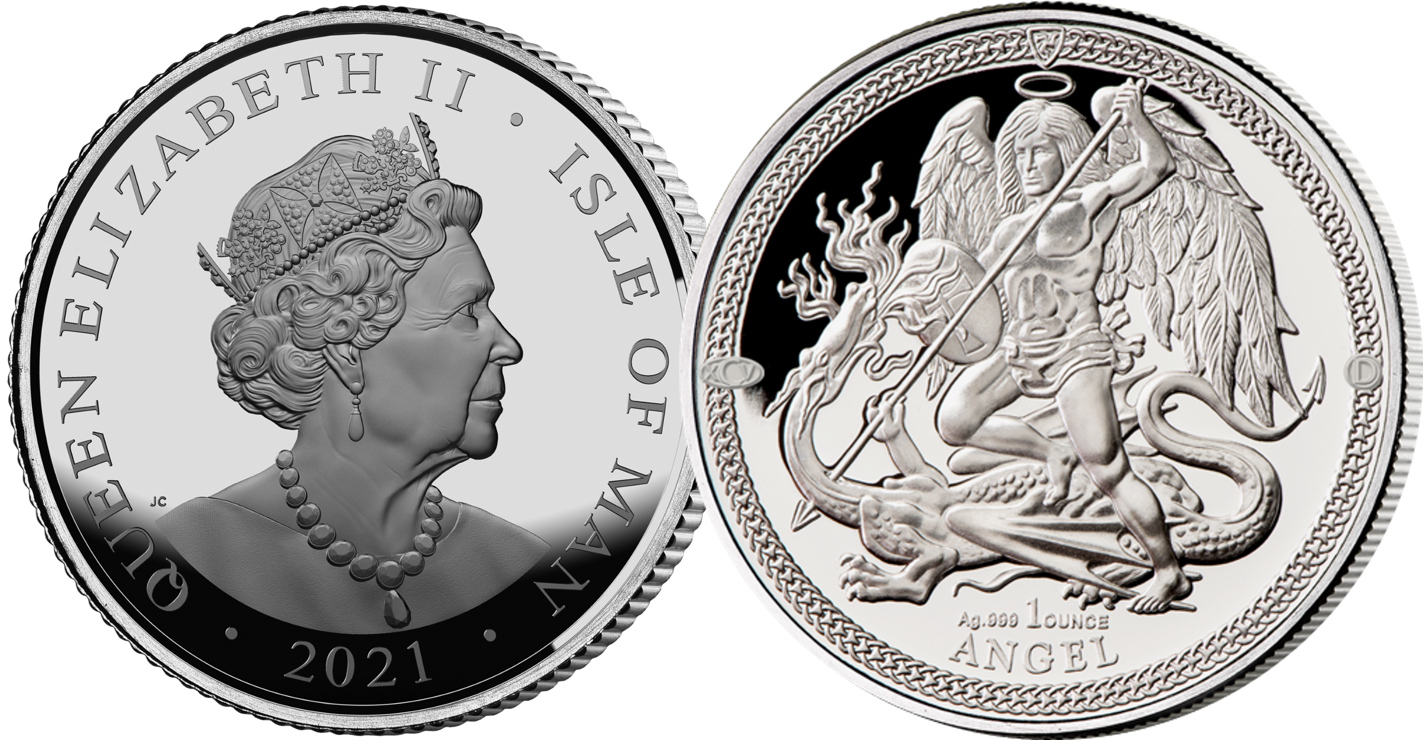  The world wide renowned Angel design commemorates a Dual Royal Anniversary with an double mintmark for the first time ever!