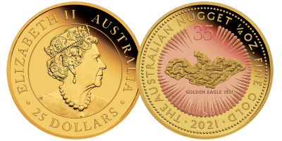 The 2021 1/4 oz Pure 24-carat Gold Australian Nugget