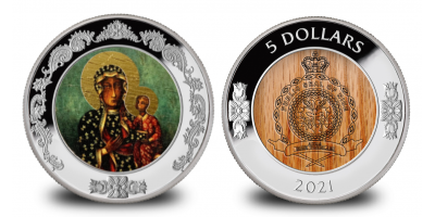 The 'Black Madonna' Silver Coin with Oak Wood 