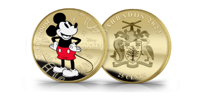 The Official Commemorative Coin Inspired by Disney’s Mickey and Friends – layered in pure 24-carat gold