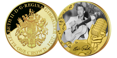 The Official Elvis Presley 'Don't Be Cruel/Hound Dog' Gold Layered Coin