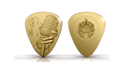 The Official Elvis Presley 'The King of Rock n Roll' Gold Plectrum Coin