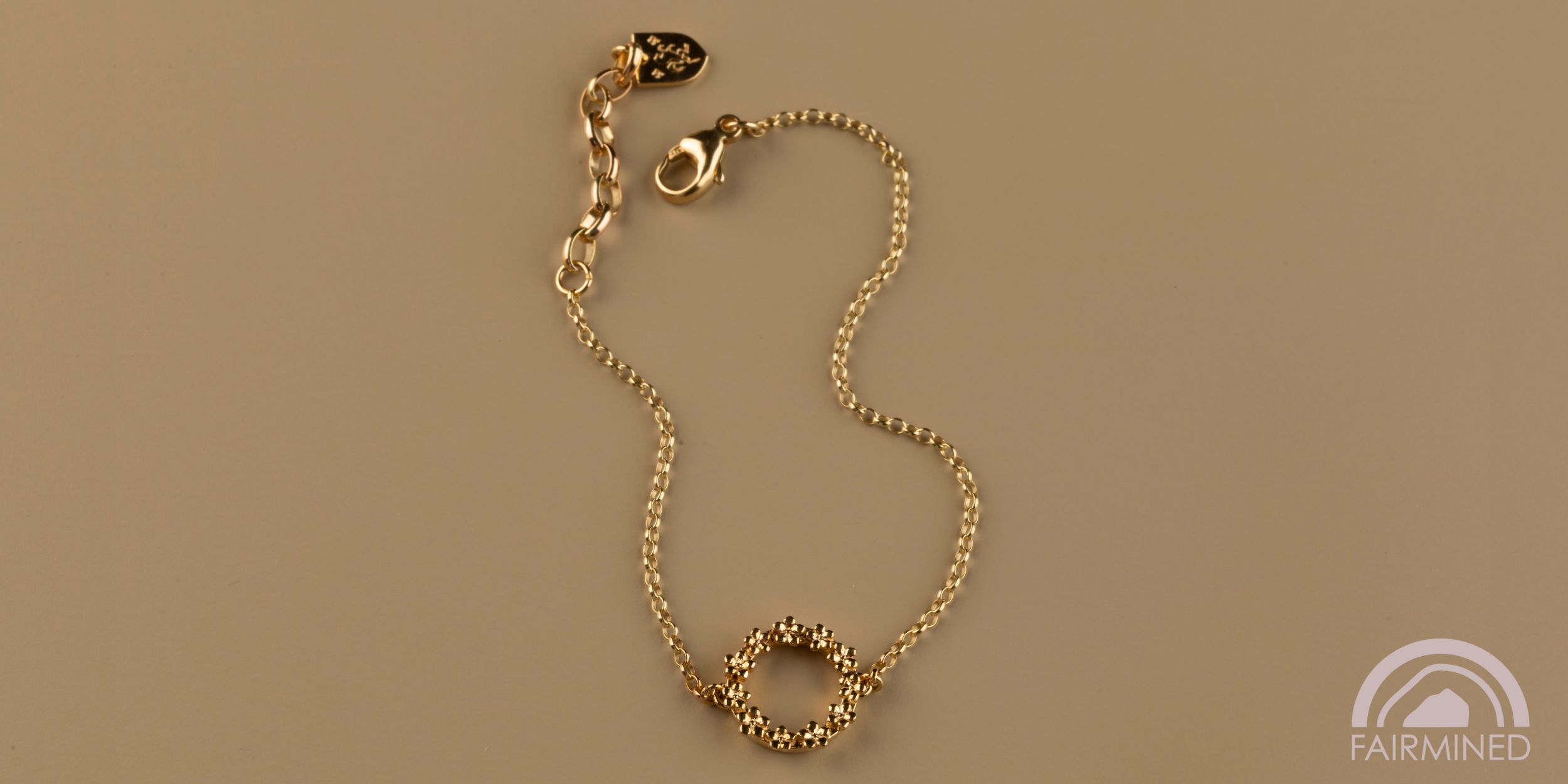 The Forget-Me-Not 'Wreath' Silver Bracelet Layered in Fairmined Gold