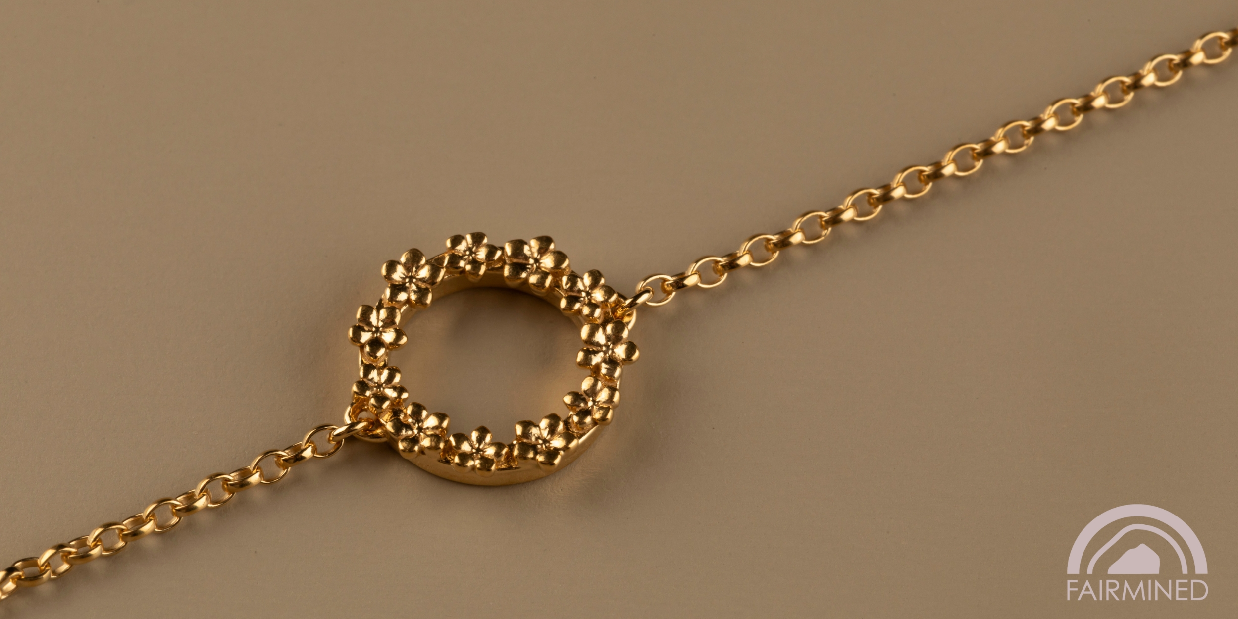 The Forget-Me-Not 'Wreath' Silver Bracelet Layered in Fairmined Gold