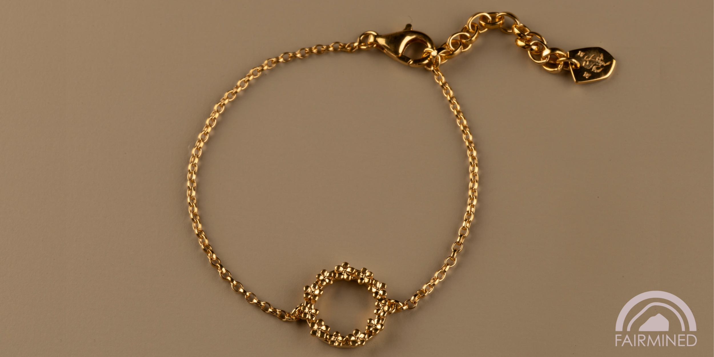 The Forget-Me-Not 'Wreath' Silver Bracelet Layered in Fairmined Gold