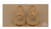 The Forget-Me-Not 'Full Floral Wreath' Drop Silver Earrings Layered in Fairmined Gold