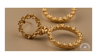 The Forget-Me-Not 'Full Floral Wreath' Drop Silver Earrings Layered in Fairmined Gold
