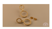 The Forget-Me-Not 'Full Floral Wreath' Drop Silver Earrings Layered in Fairmined Gold