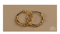 The Forget-Me-Not 'Wreath' Silver Hoop Earrings Layered in 18-carat Fairmined Gold