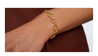 The Forget-Me-Not 'Wreath' Silver Link Bracelet Layered in Fairmined Gold