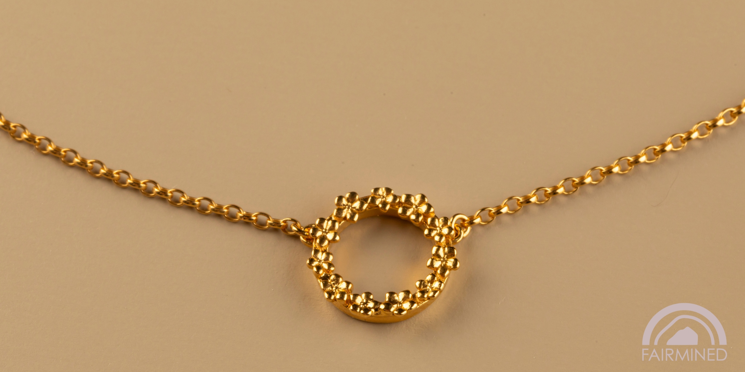The Forget-Me-Not 'Wreath' Silver Necklace Layered in Fairmined Gold