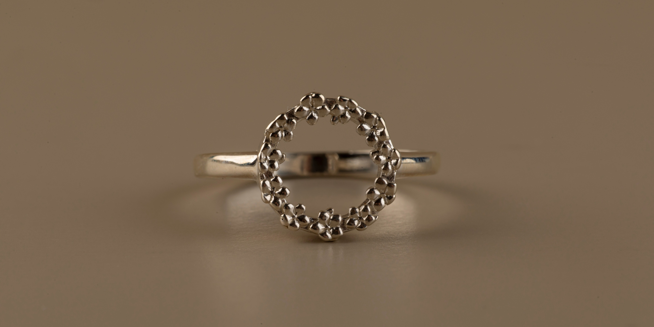 The Forget-Me-Not 'Wreath' Silver Ring