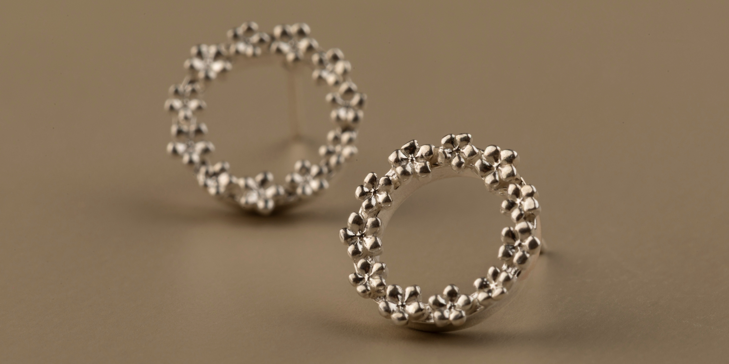 The Forget-Me-Not 'wreath' Silver Stud Earrings