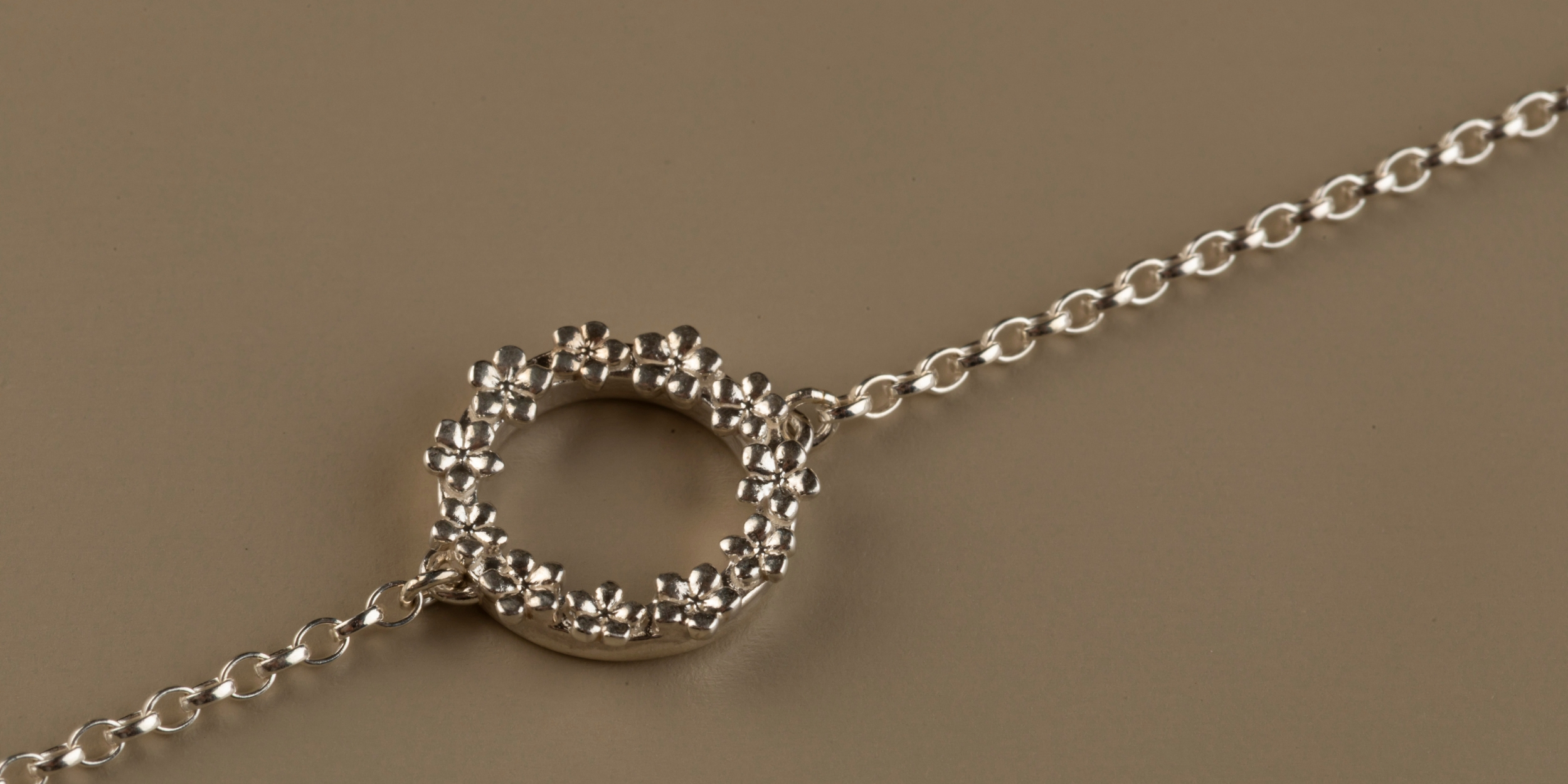 The Forget-Me-Not 'Wreath' Silver Bracelet