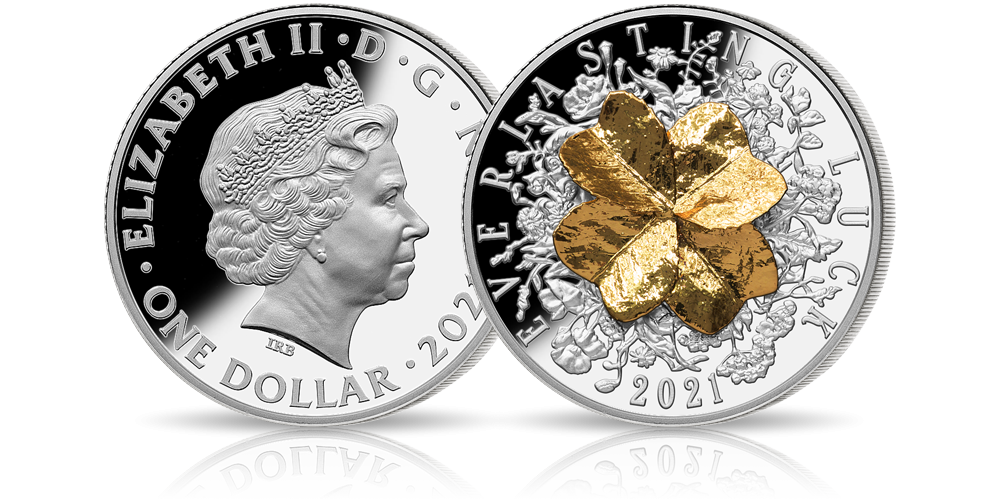  four leaf clover silver coin