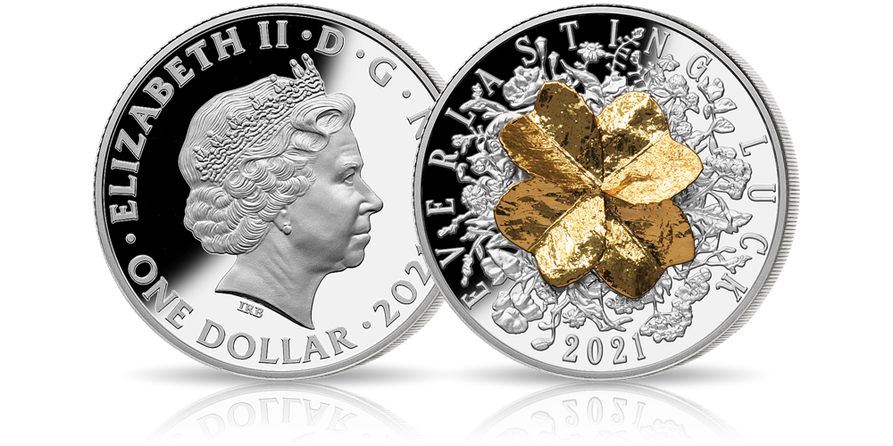 four leaf clover silver coin four leaf clover silver coin