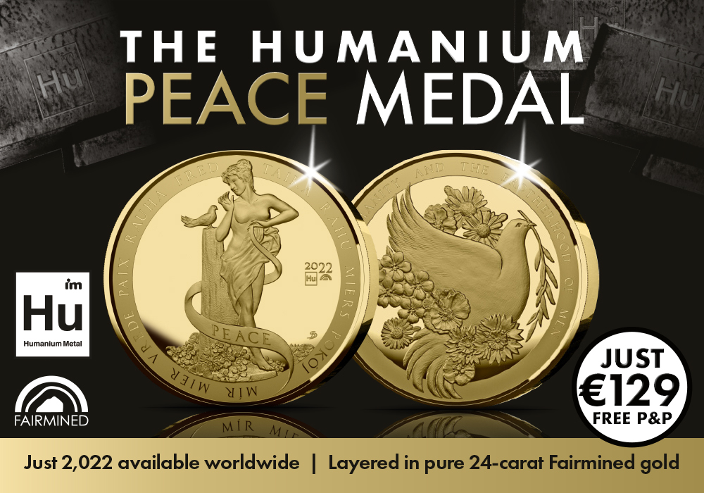 The Humanium Peace Gold Layered Medal 