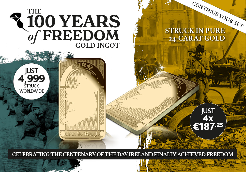 The 100 Years of Freedom 'Irish Free State' 2.5g 24-carat Gold Ingot 