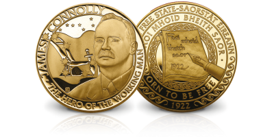 The Seven Signatories 'James Connolly' Gold Layered Medal