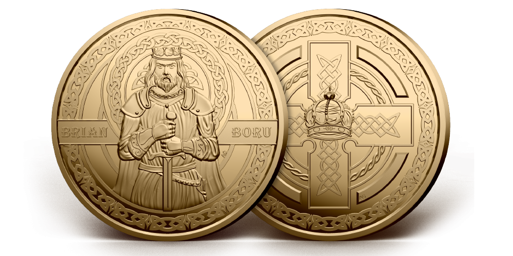   The Mythical Kings and Queens of Ireland 'King Brian Boru' Gold Layered Coin