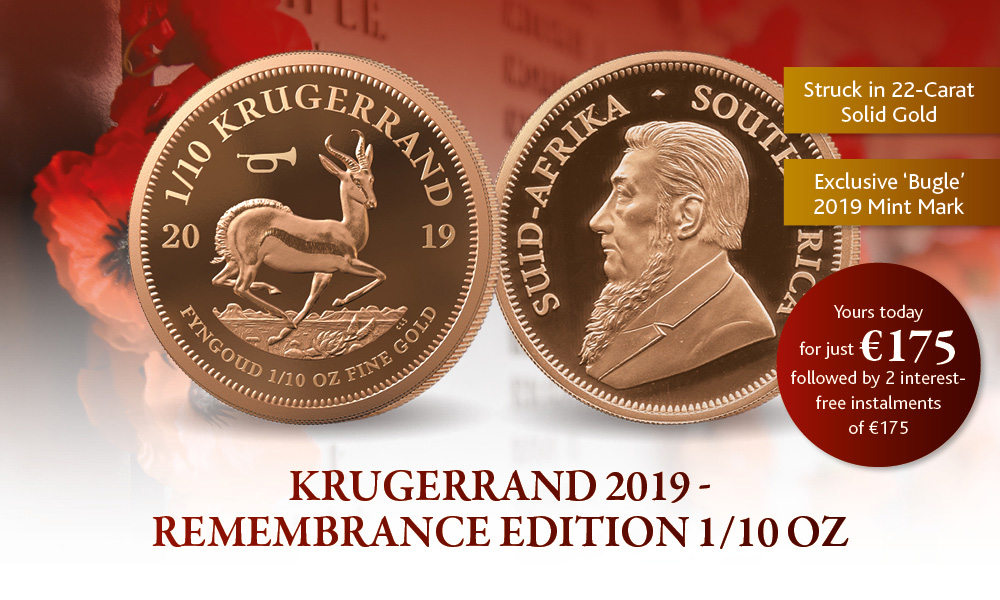 Krugerrand 2019 -Remembrance 1/10oz Gold 