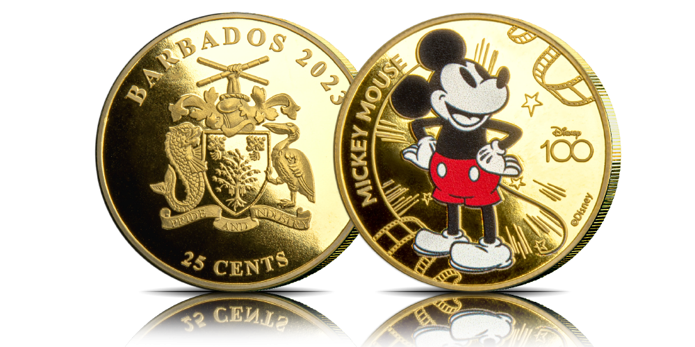 The Official Disney100 Years of Wonder Mickey Mouse Themed Gold Layered Coin