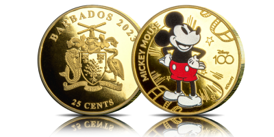 The Official Disney100 Years of Wonder Mickey Mouse Themed Gold Layered Coin