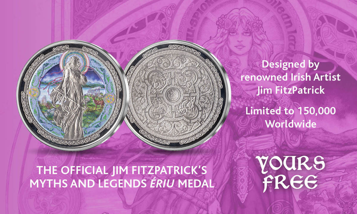 Official Jim Fitzpatrick’s Myths and Legends Ériu Medal