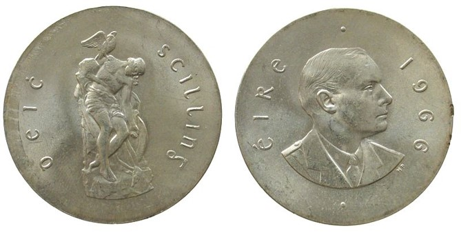 The 'Pádraig  Pearse' Irish Silver 1966 Ten Shilling