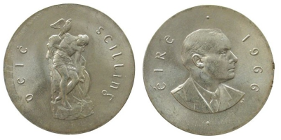 The 'Pádraig  Pearse' Irish Silver 1966 Ten Shilling