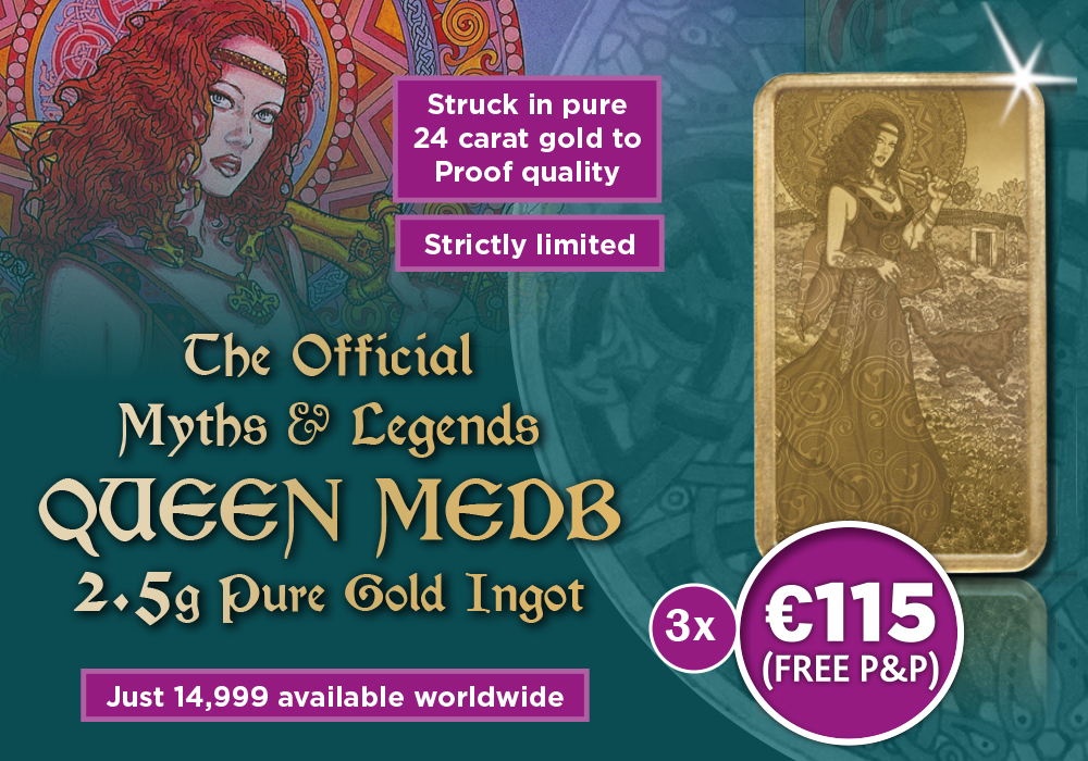 The Queen Medb 2.5g Pure 24-carat Gold Ingot 
