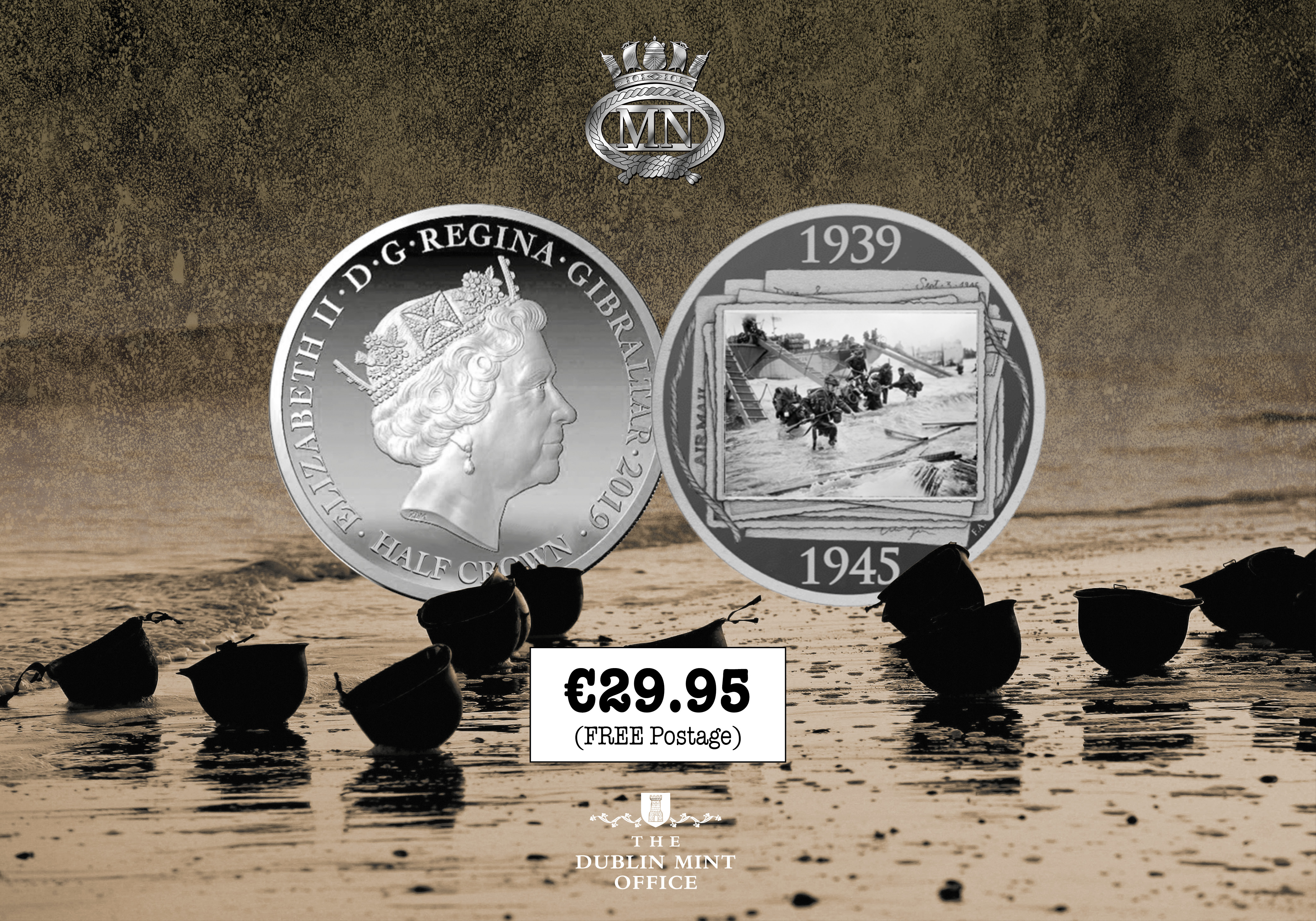 The Official D-Day 75th Anniversary coin - in Partnership with the Merchant Navy Association
