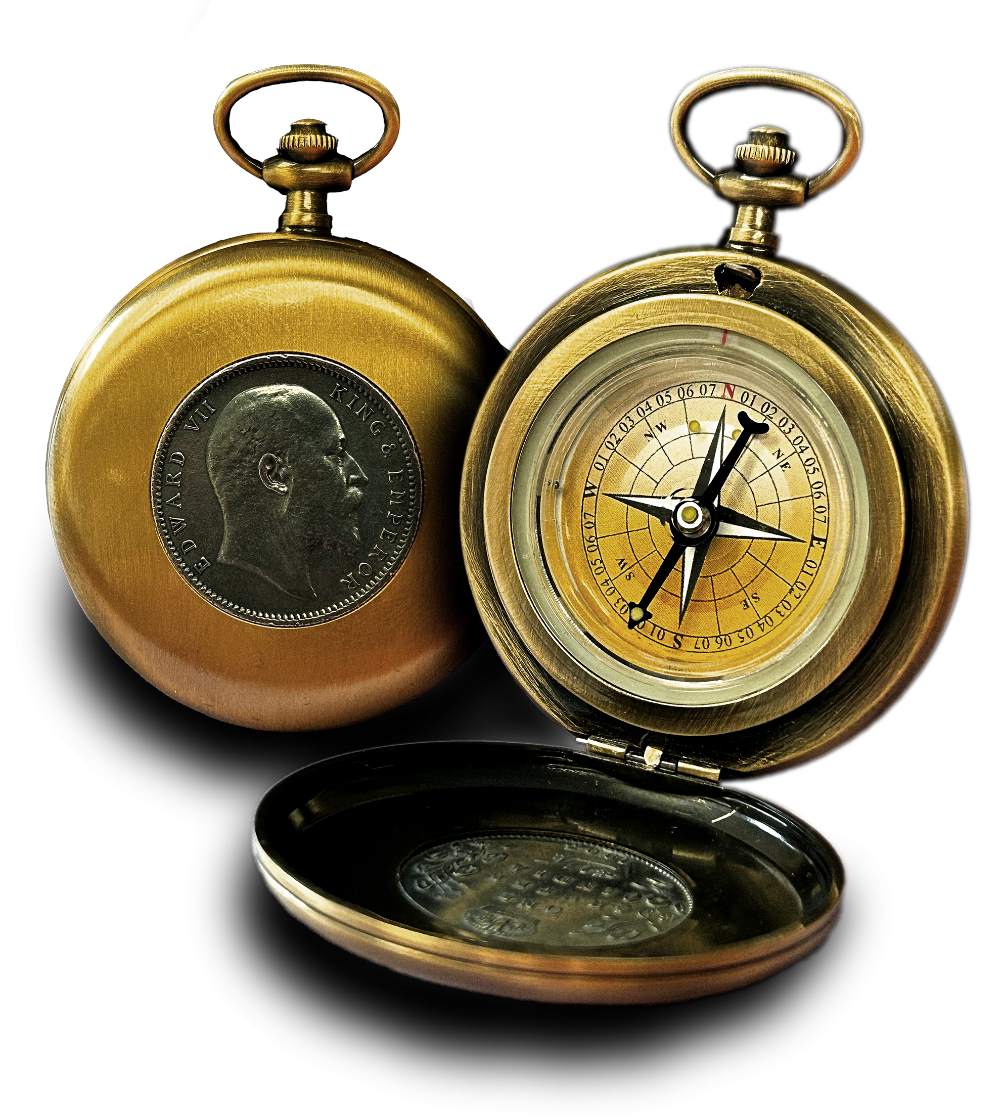 The S.S. City Of Cairo Silver Rupee Coin Compass