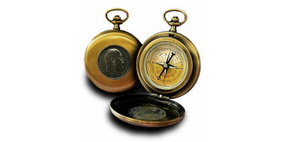 The S.S. City Of Cairo Silver Rupee Coin Compass