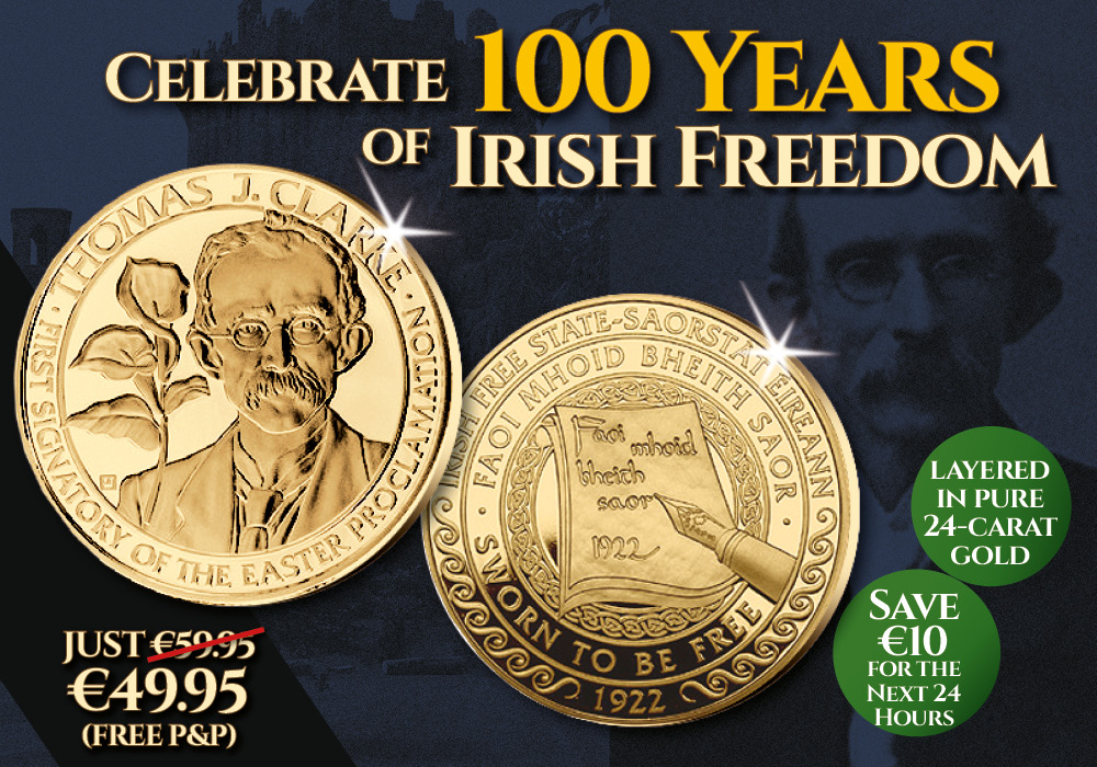 Thomas J Clarke Gold Layered Commemorative Medal