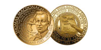 The Seven Signatories 'Thomas MacDonagh' Gold Layered Medal 