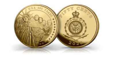 The Official USA 250 Celebration Fairmined Gold Layered Half Dollar